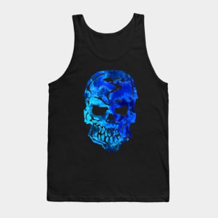 Ocean Blue Human Skull Tank Top